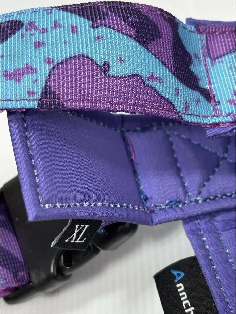 No Pull Dog Harness XL Purple Aqua Camo Heavy Duty Adjustable, Padded NEW